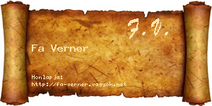 Fa Verner névjegykártya